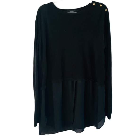 Atmosphere Sweaters - Atmosphere black mixed media long sleeve sweater